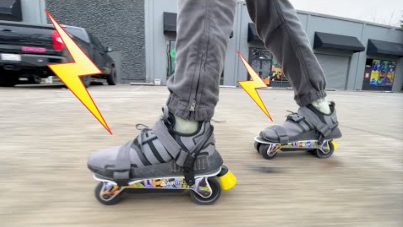 Load video: electric rollerskates, eskates, motorized rollerblades