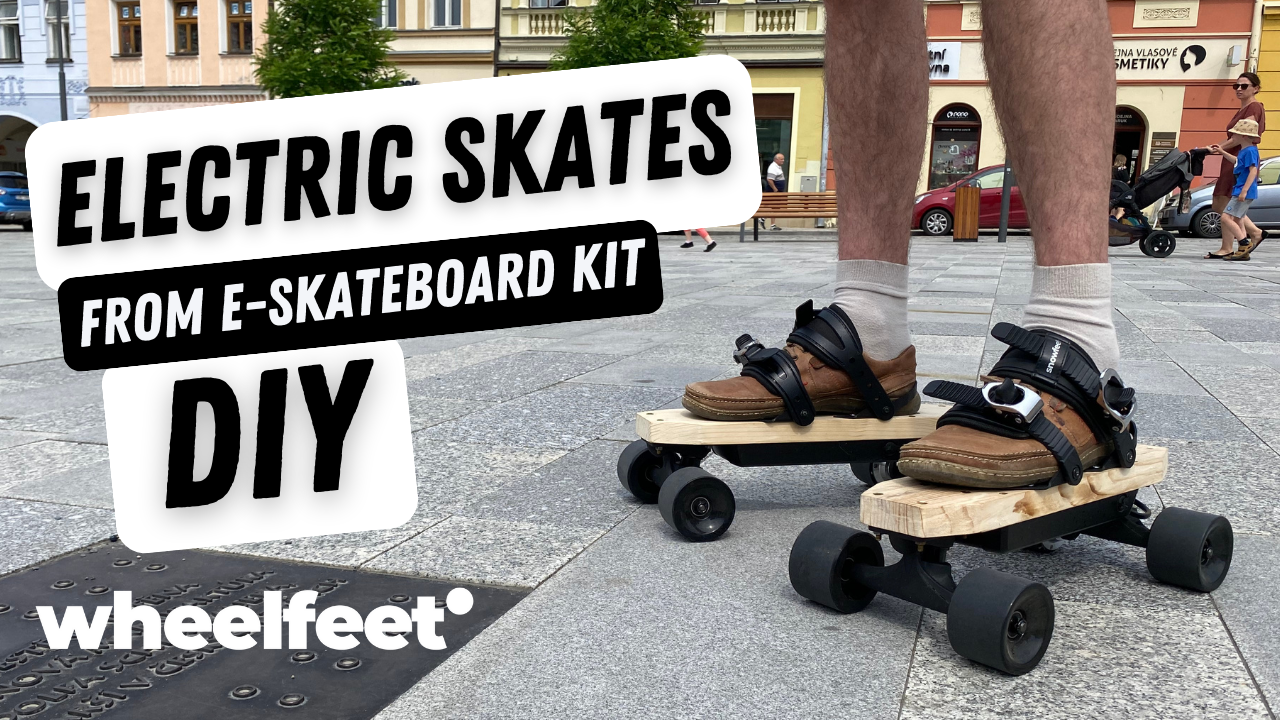 Load video: How I Built Electric Skates from E-skateboard Kit | Wheelfeet | DIY Electric Rollerblades